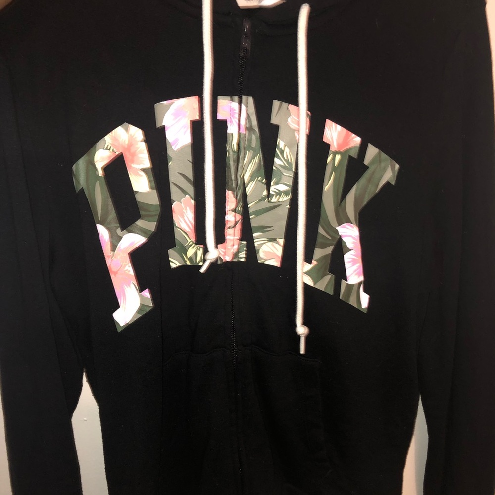 PINK size L Black Zip up Jacket